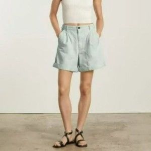 NEW Everlane Linen Cotton Blend The Tourist Short in Turquoise Size 4